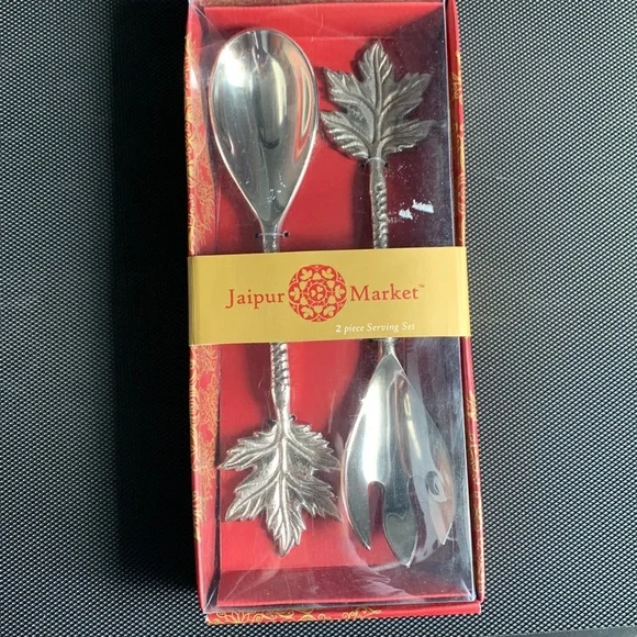 Silver Leaf 2-Piece Serving Set - Silver