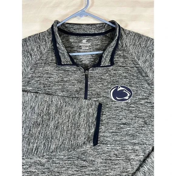 Colosseum‎ Penn State Nittany Lions XXL Gray Space Dye Quarter Zip Pullover Mens