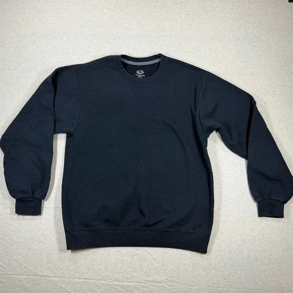 Fruit of the Loom Sweatshirt Mens Size M Black Crew‎ Neck Pullover Fleece