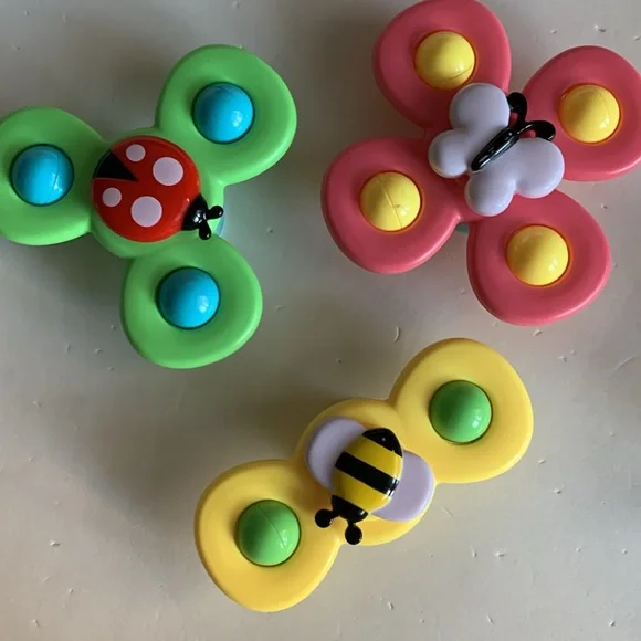 Set of 3 Strong Suction Cup Fidget Rotating Sensory Toy