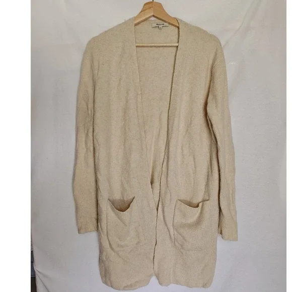 Madewell Kent Cardigan Cosiest Yarn Knit‎ Long Line Oatmeal Beige G9611 Small S