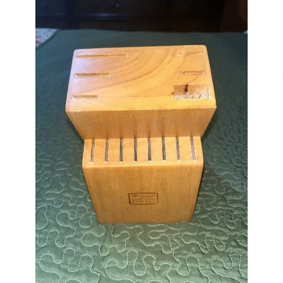 Chicago Cutlery Wood Knife 14 Slot Storage Holder BLOCK ONLY Light Wood‎