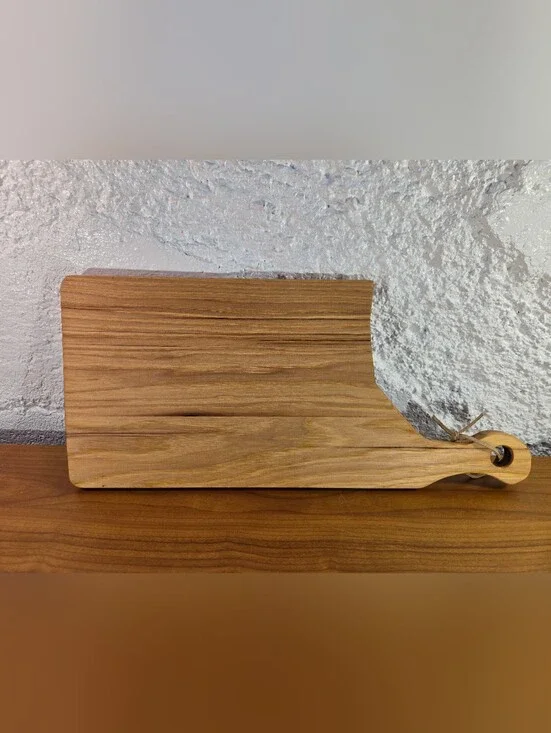 TEAK Wood Cutting Board / Charcuterie Board - Danish Design MCM Leather