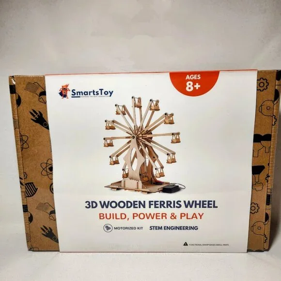 Wooden Ferris Wheel DIY 3D Puzzle Craft Kit STEM PROJECT Construction Toy Set BR