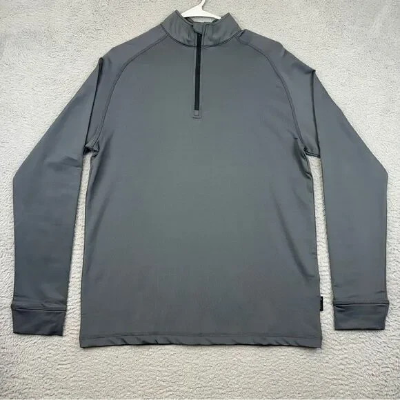 Swannies Golf‎ Sweater Mens Medium Gray Pullover 1/4 Zip Stretch Repreve 23 NEW