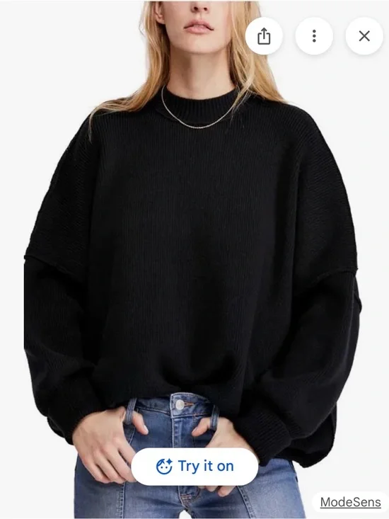Free People Easy Street Tunic in Black Size Small