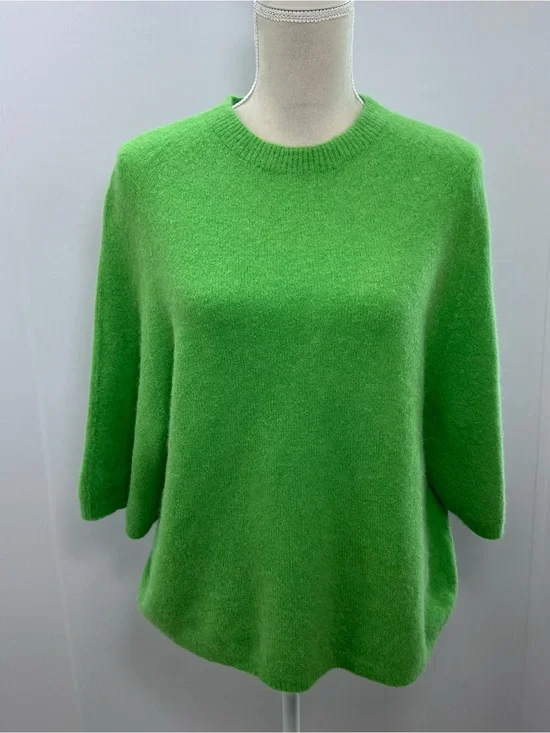 Bianco Blu Bright Green Crewneck Sweater - Relaxed Women's Knit