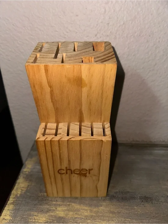 Cheer Collection Wooden Block For Knives-Knifes NOT Included