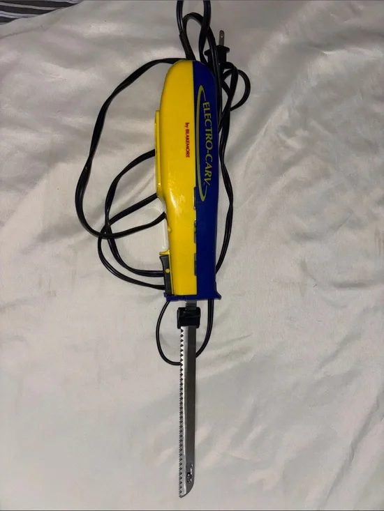 Electro-Carv Electric Carving Knife in Blue  Yellow thanksgiving holiday meat X