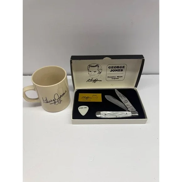 George Jones Country Music Legend Limited Edition Knife Set and Signature Mug