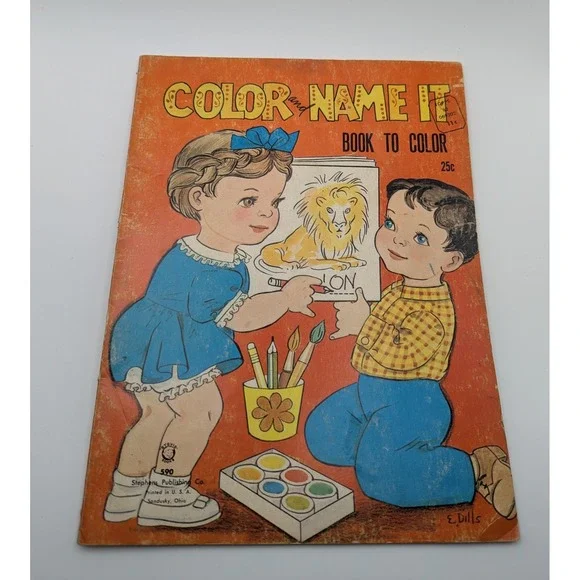 Vintage Color Name It Book To Color Stephens Publishing 1965 Coloring‎ Children