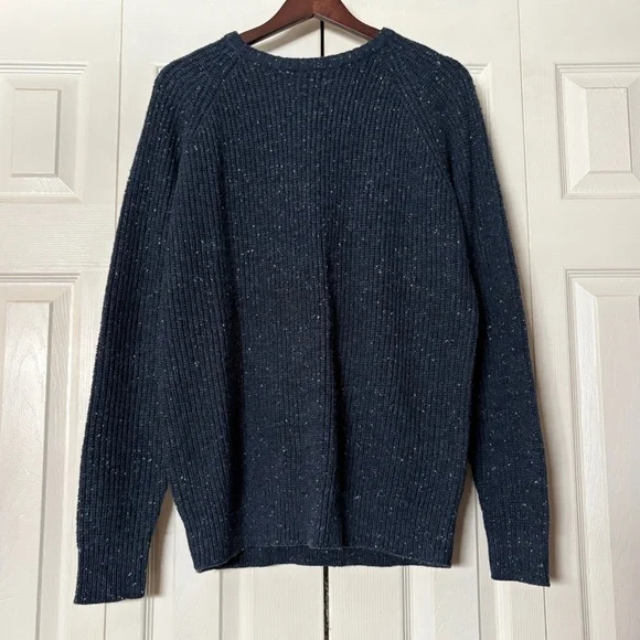 Original Weatherproof Vintage Wool Blend Blue Speckled Thick Winter Sweater