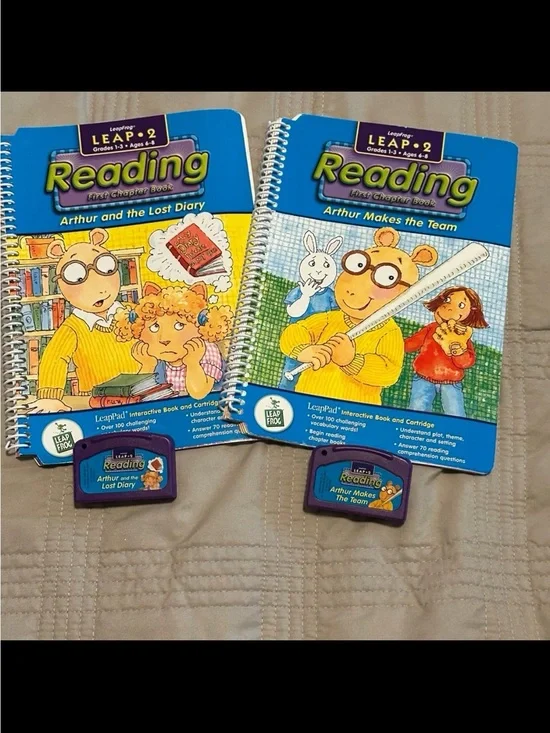 LEAP FROG My First Chapter Books Arthur 2 Books & 2 Cartridges  RARE!