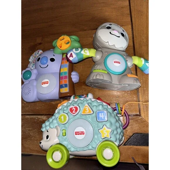 Fisher Price Linkimals Interactive Lot of 3 Sloth Koala Hedgehog Tested