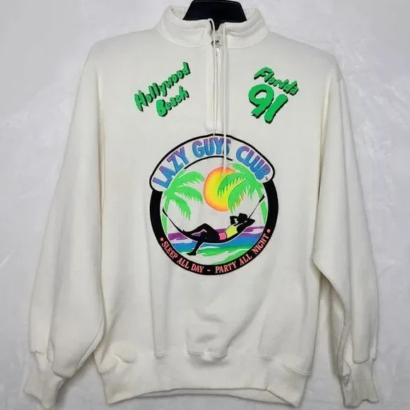 Vintage 1991 Lazy Guys Club Pullover Sweater Size Medium‎