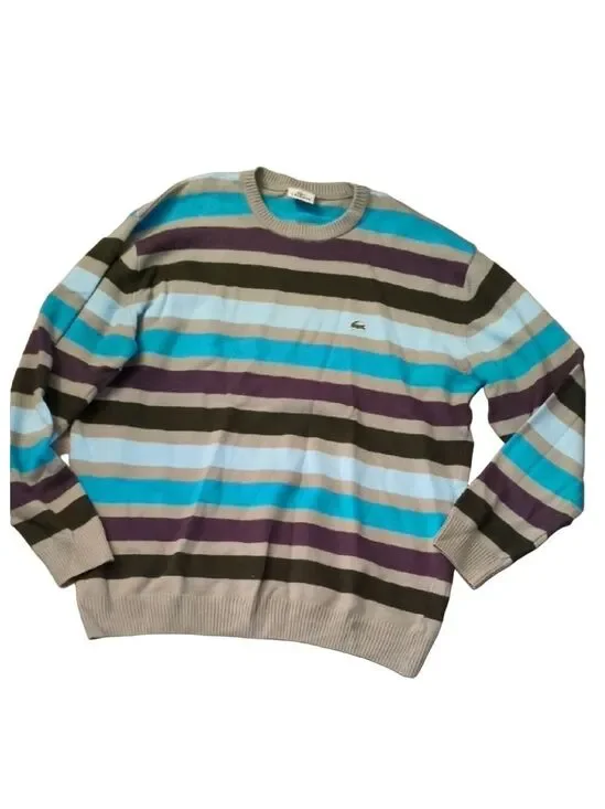Lacoste Striped Wool Blend Sweater Size 8
