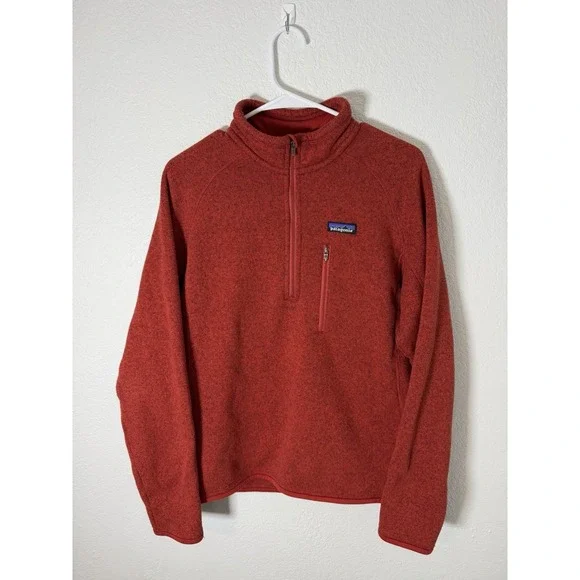 Patagonia Men's M‎ Red Better Sweater 1/4 Zip Fleece Pullover Jacket STY 25522