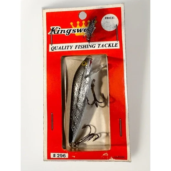 Vintage Kingsword #296 Japan Fishing Lure NIP Silver Black Minnow Willis Import