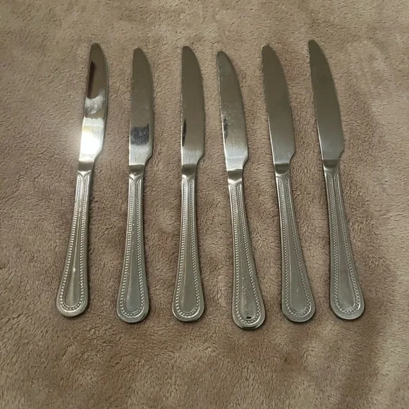 Modern Solid Dinner Knife Stainless Steel Set of 6