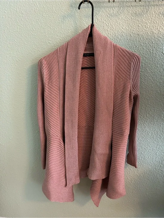 White House Black Market Dusty Rose Open-Front Ribbed Cardigan.Size XSP