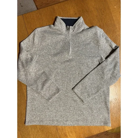 IZOD 1/4 Zip Pullover Men XL Gray Heather Fleece Lined Sweater Knit Casual Golf‎