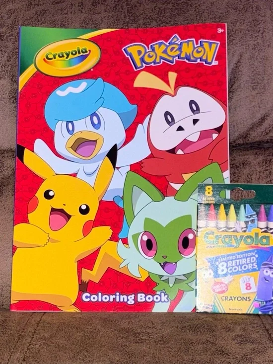 Crayola Pokémon Coloring Book & Crayons - NEW