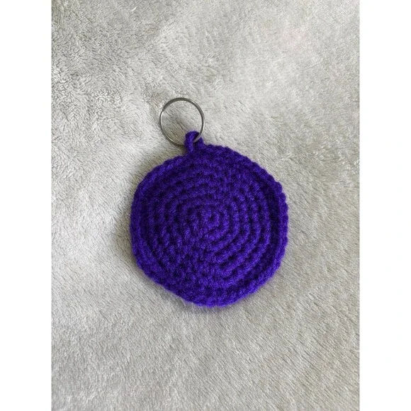 Keychain crochet sensory fidget toy autism ADHD kids teen marble backpack purple