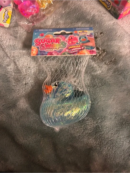 Sugar Swaps Blue Glitter Duck Sensory Squeeze Toy