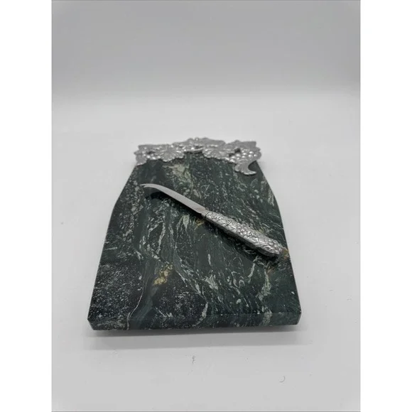 Lenox Grape Weave‎ Green Marble Cheese Board with Knife