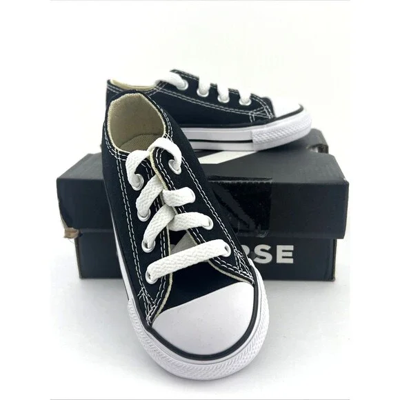 Converse Chuck Taylor All Star Infant Toddler Black Low Top Shoes US 6 NIB 7J235