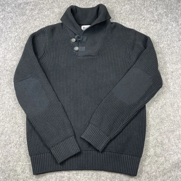 Duluth Brigadier Shawl Collar Sweater‎ Mens Medium Blue Heavy Chunky Outdoor