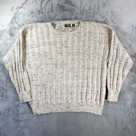 Vintage Oshkosh B'gosh Men's Knit Sweater Size XL Speckled Crew Neck Long Sleeve