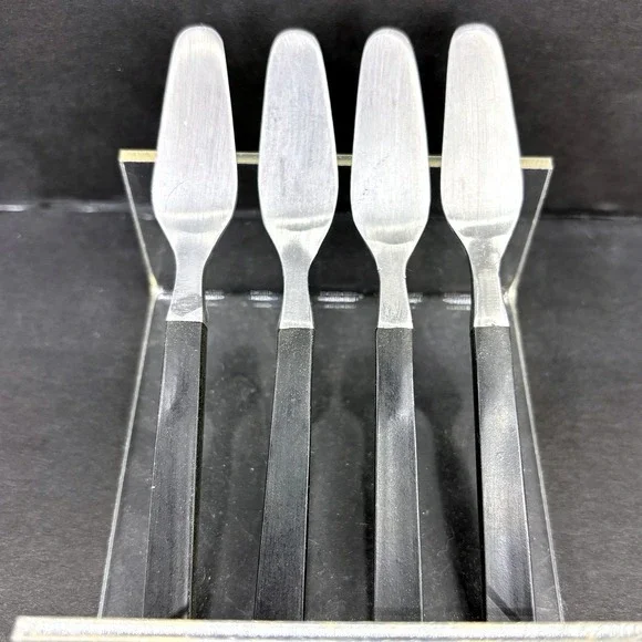 AK Company Japan MCM Dark Wood Stainless Steel Mini Spreaders Vintage Set Of 4‎