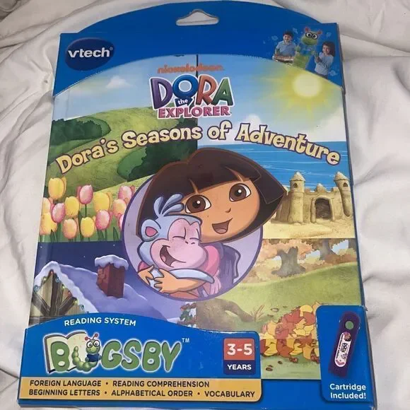 Vtech Bugsby Reading System Book Dora the Explorer Seasons of Adventure NEW NIP