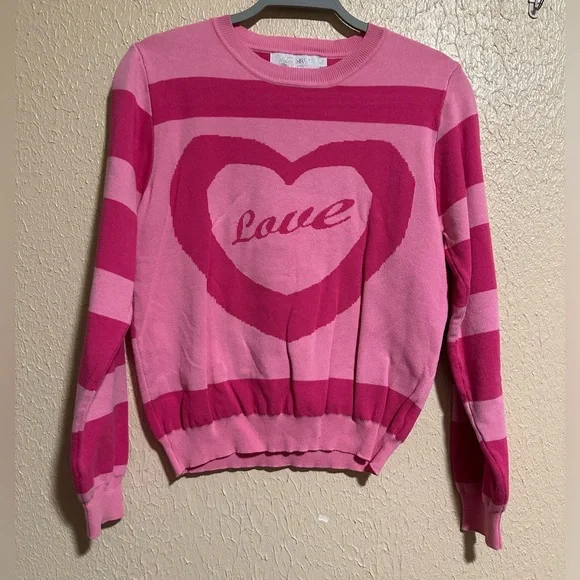 Muy Muy‎ Sweater Heart Love Barbie Pink Size Medium