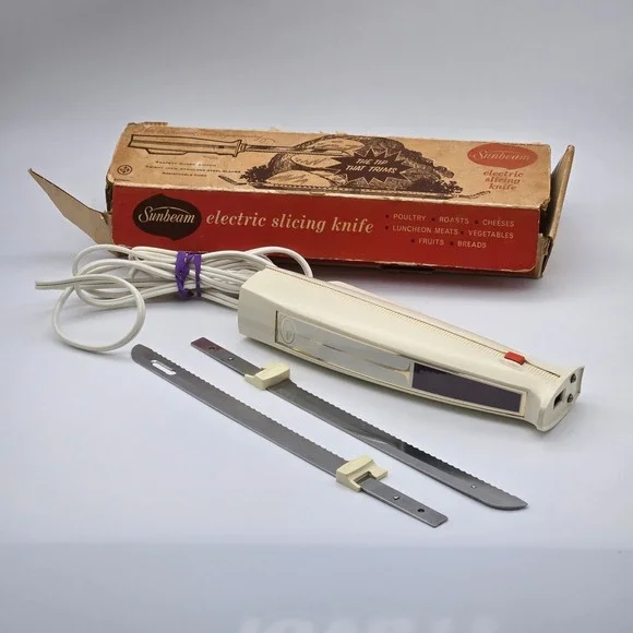 Rare Vintage Sunbeam‎ Electric 2 Speed Slicing Knife EK12 Original Box Tested