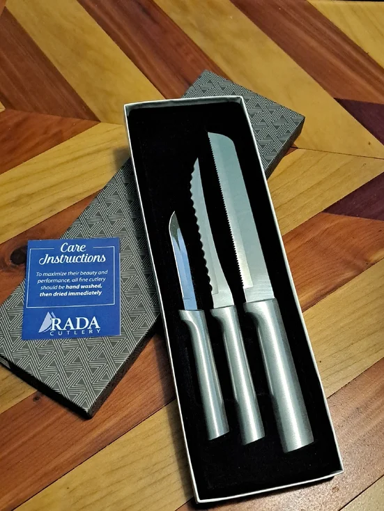 Rada Cutlery 3-Piece Stainless Steel Steak Knife Set - Silver