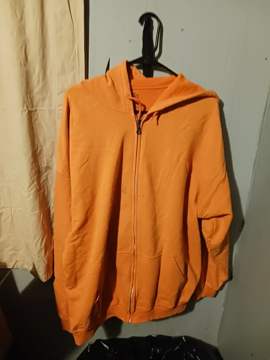 Gildan Orange Men's Zip-Up Hoodie