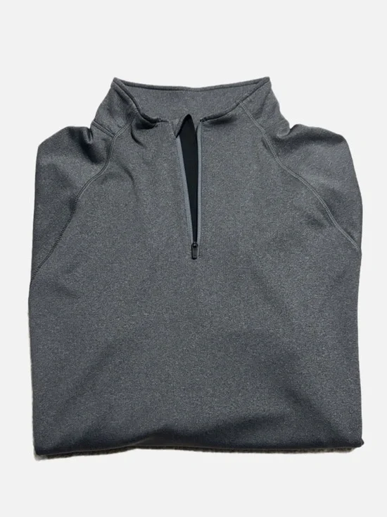 Hylete Mens Size L Gray Flexion II Quarter Zip Jacket Thumbholes Performance