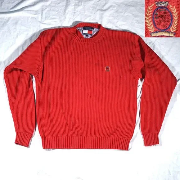 Tommy Hilfiger Vintage Sweater Crest Logo 80s