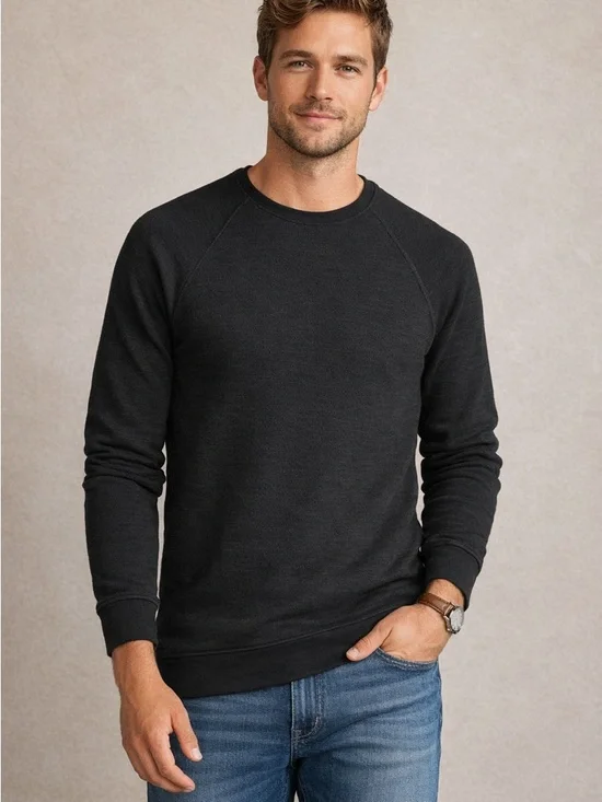 Goodfellow & Co Black Textured Crewneck Sweater M