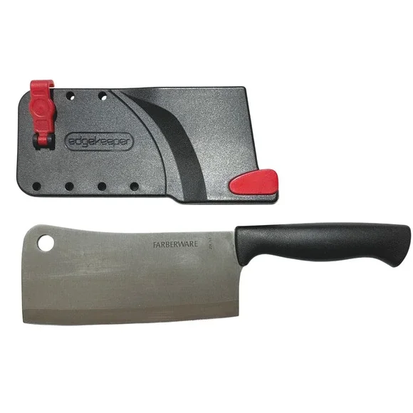 Farberware Edgekeeper 6 inch Meat Cleaver with Self-Sharpening Sheath Black