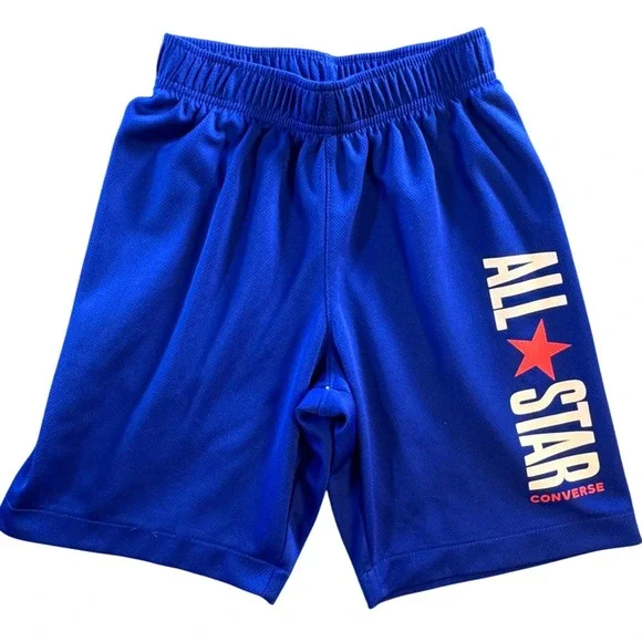 Converse All Star Boys Blue Mesh Athletic Basketball‎ Shorts Size S 8-10 Yrs