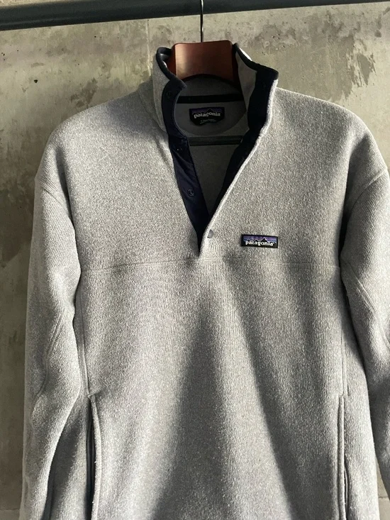 Patagonia Gray Snap Fleece Pullover – Size Small