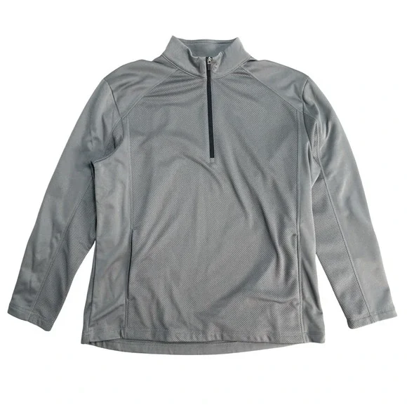 PGA TOUR Pullover Mens Large Gray 1/4 Zip Fleece Lined Golf Performance Athletic