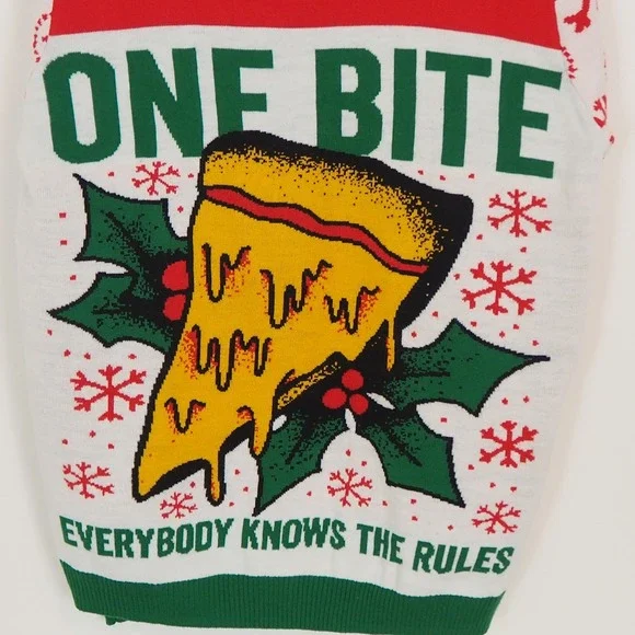 Barstool Sports Dave Portnoy‎ One Bite Pizza Ugly Christmas Sweater Men's Size L