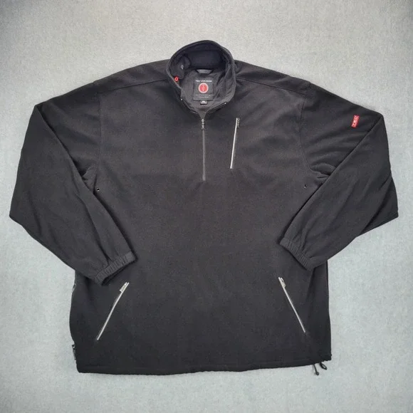 Scottevest fleece Jacket Mens XXL Black TEC‎ 1/4 Zip Mock Neck Pullover