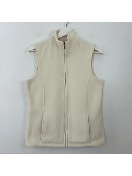 L.L Bean Women’s White Zip Up Vest Size M