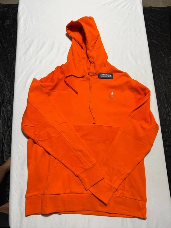 Kangol Bright Orange Hoodie with Embroidered Kangaroo