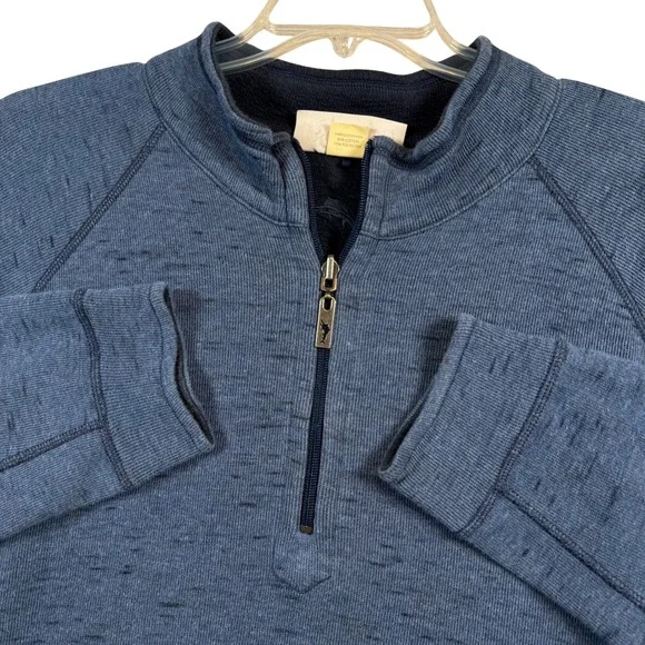 Tommy Bahama‎ Reversible Quarter Zip Mens XXL Blue Space Dye Pullover Sweatshirt